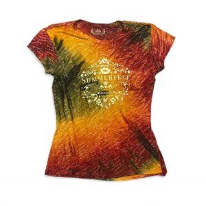 Summerfest Tie-Dye Zebra Print Festival Tee – Boho Hippie Graphic Top